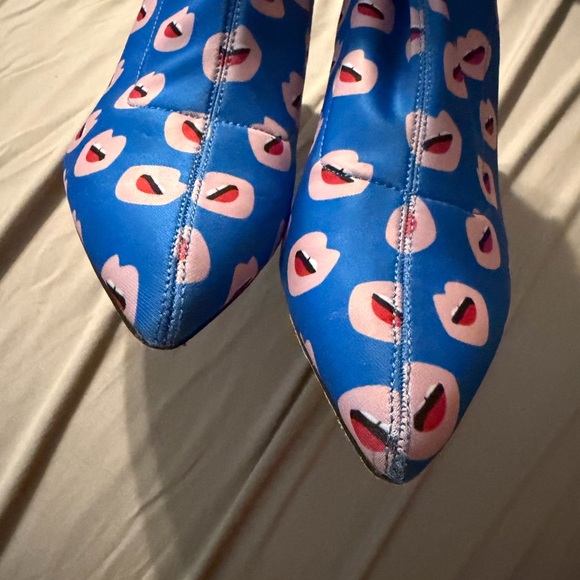 Zara Blue Graphic Print Pointed Toe Ankle Boots – EU 37 (US 6.5–7) - Picture 8 of 9